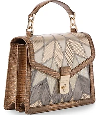 BRAHMIN Silverhill Collection Small Hallie Patchwork Satchel Bag