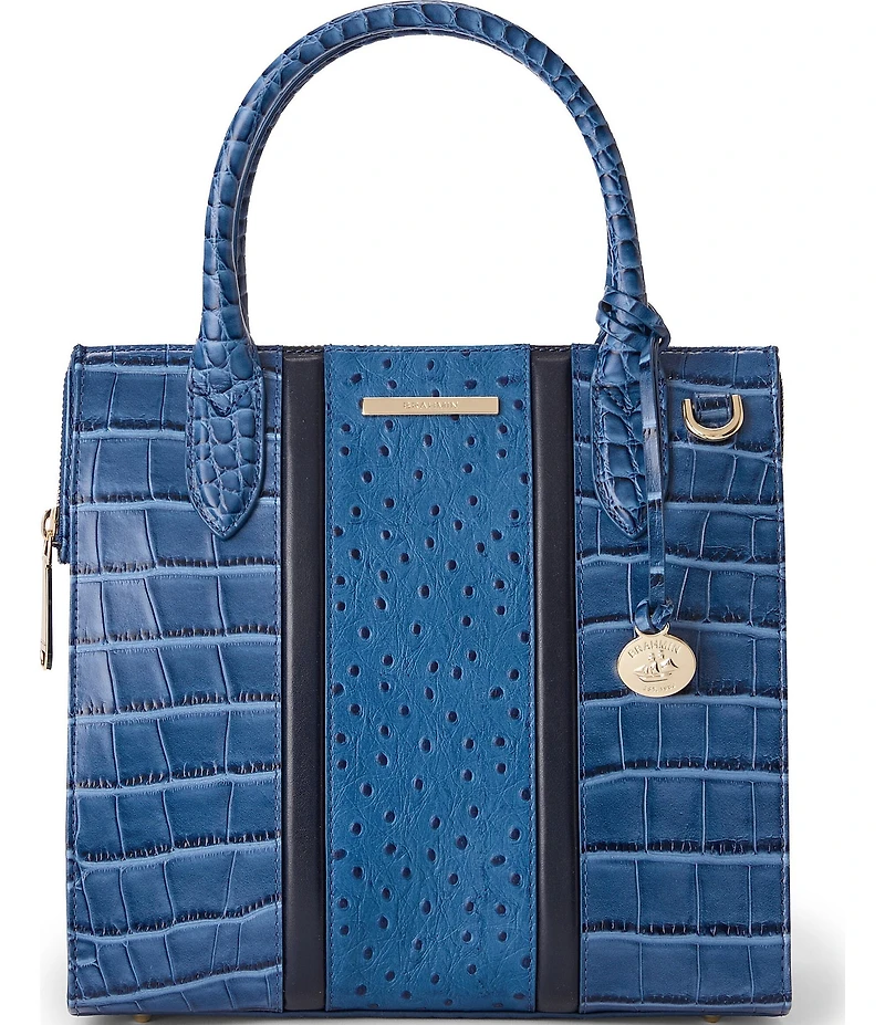 BRAHMIN Small Caroline Retro Blue Skye Satchel Bag