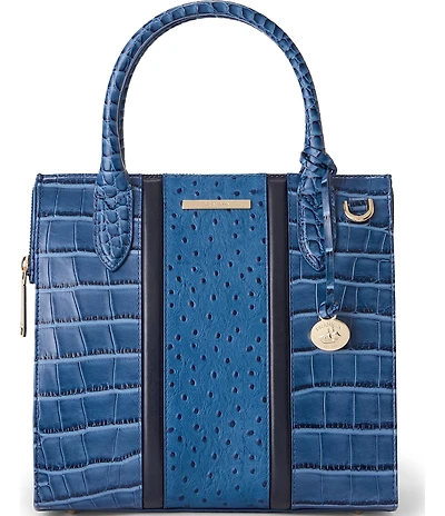 BRAHMIN Small Caroline Retro Blue Skye Satchel Bag