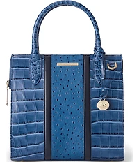BRAHMIN Small Caroline Retro Blue Skye Satchel Bag