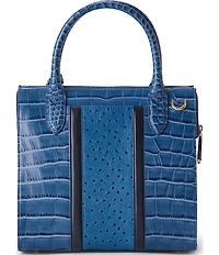 BRAHMIN Small Caroline Retro Blue Skye Satchel Bag