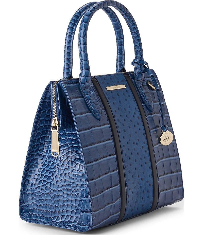 BRAHMIN Small Caroline Retro Blue Skye Satchel Bag