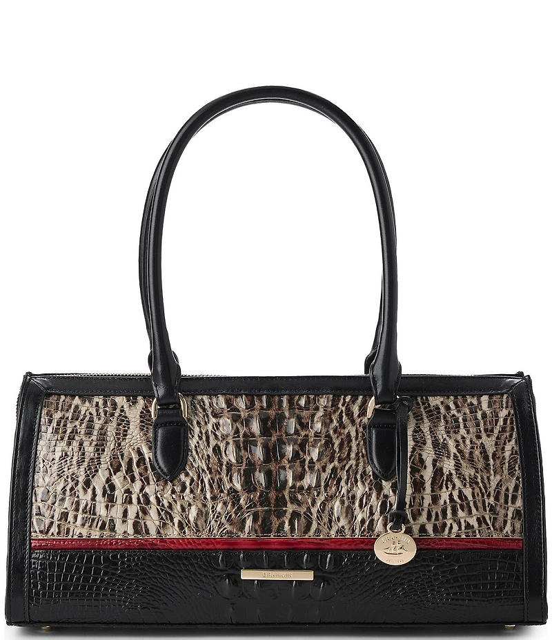 BRAHMIN Sophia Calgary Collection Ocelot Animal Print Satchel Bag