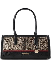 BRAHMIN Sophia Calgary Collection Ocelot Animal Print Satchel Bag