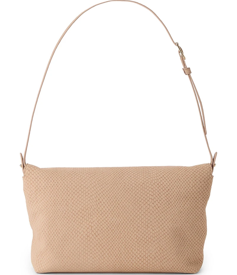 BRAHMIN Tan Dawnlight Collection Snake Embossed Kalina Shoulder Bag