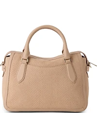 BRAHMIN Tan Dawnlight Collection Snake Embossed Micaela Slouchy Satchel