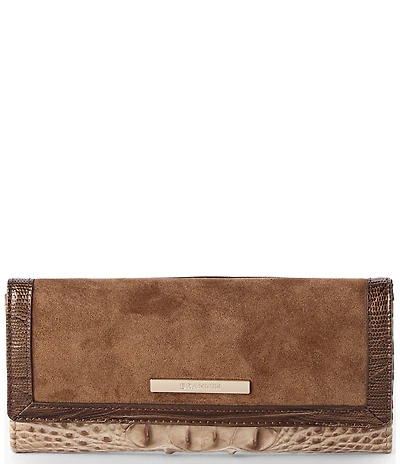 BRAHMIN Taupe Ensemble Cordelia Suede & Leather Wallet