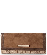 BRAHMIN Taupe Ensemble Cordelia Suede & Leather Wallet