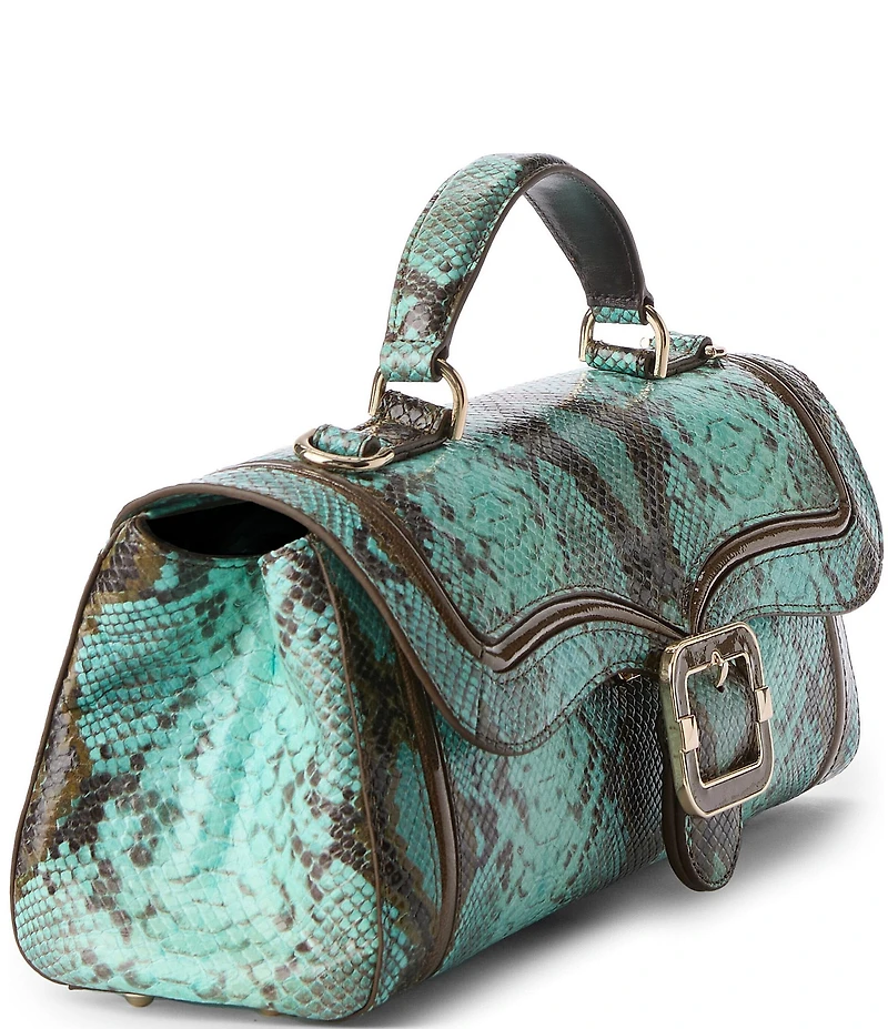 BRAHMIN Tecoma Collection Turquoise Stone Dayan Satchel Bag
