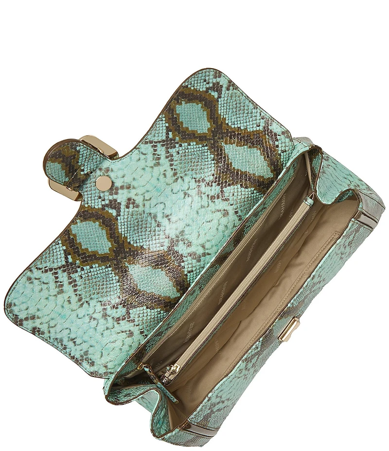 BRAHMIN Tecoma Collection Turquoise Stone Dayan Satchel Bag