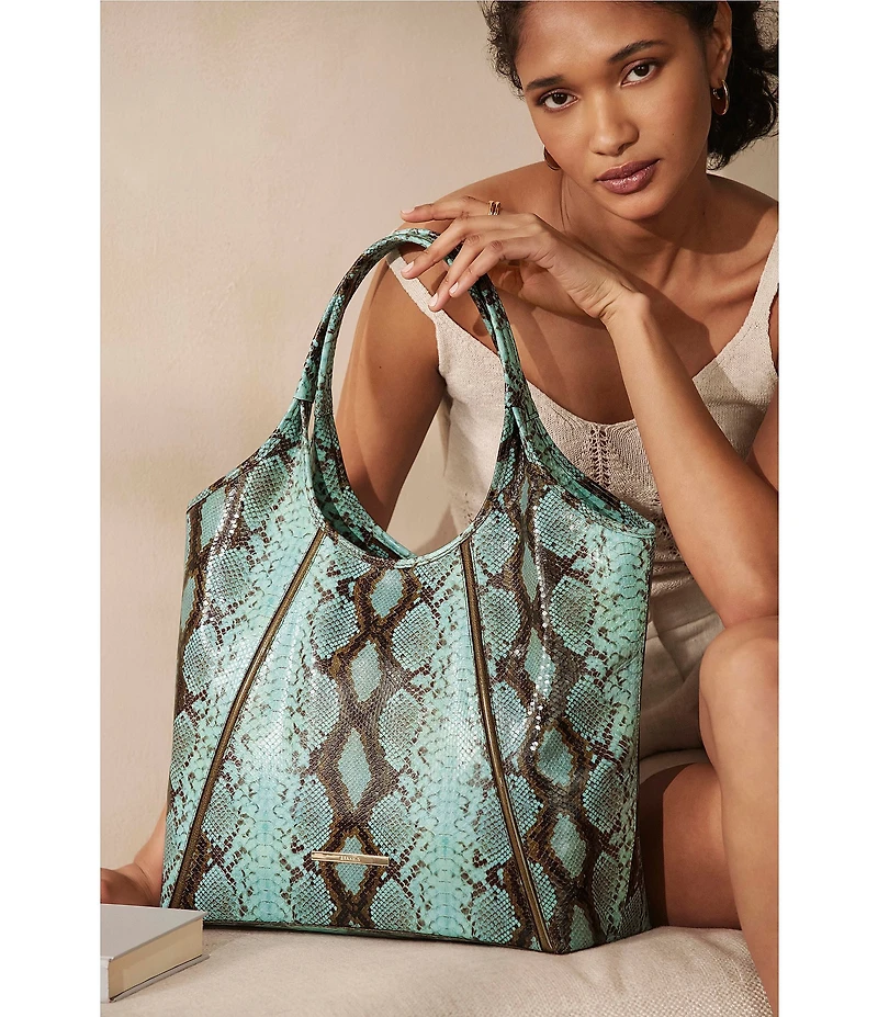 BRAHMIN Tecoma Collection Turquoise Stone Iona Tote Bag