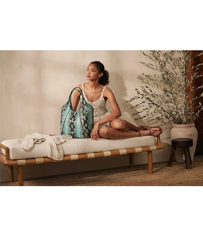 BRAHMIN Tecoma Collection Turquoise Stone Iona Tote Bag