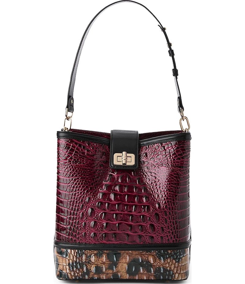 BRAHMIN Towers Collection Cherry Lacquer Celina Bucket Bag
