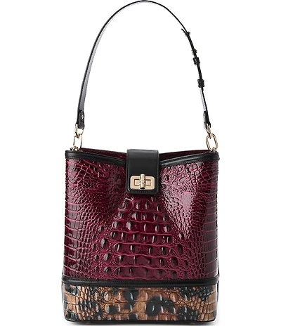 BRAHMIN Towers Collection Cherry Lacquer Celina Bucket Bag