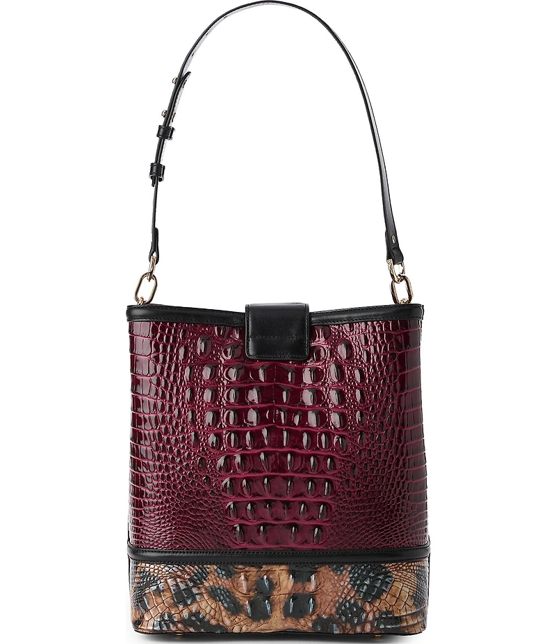 BRAHMIN Towers Collection Cherry Lacquer Celina Bucket Bag