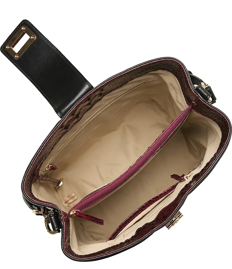 BRAHMIN Towers Collection Cherry Lacquer Celina Bucket Bag