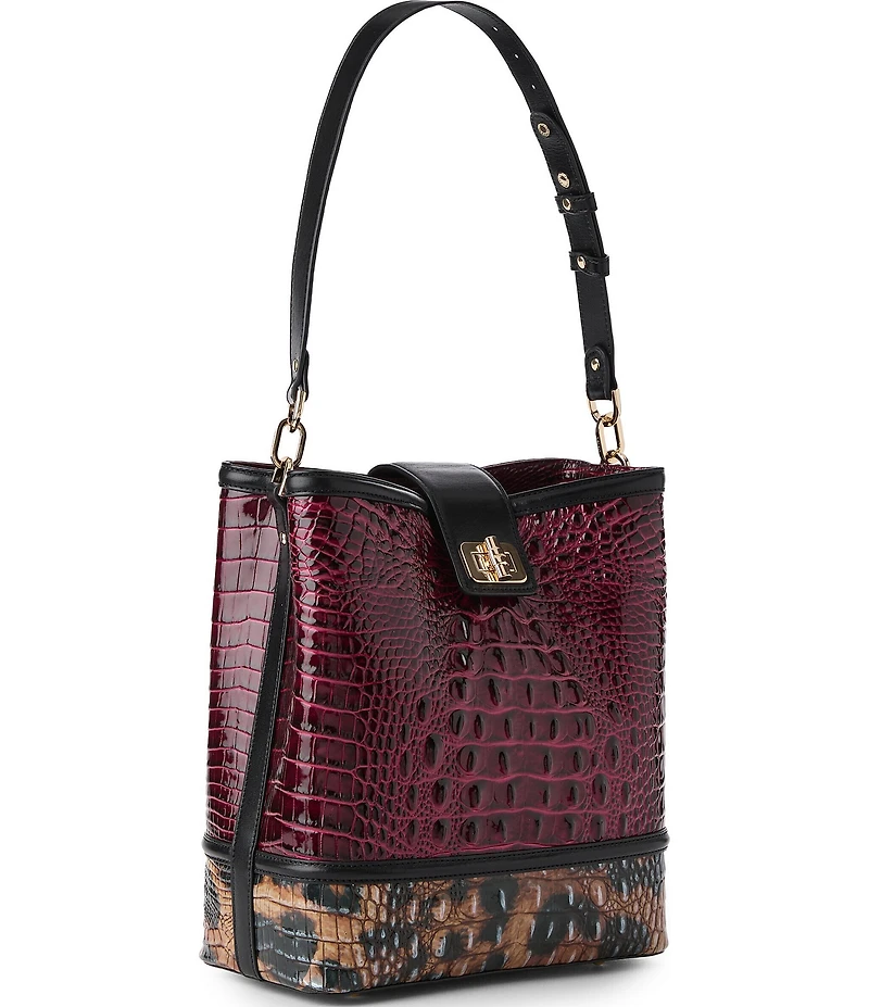 BRAHMIN Towers Collection Cherry Lacquer Celina Bucket Bag