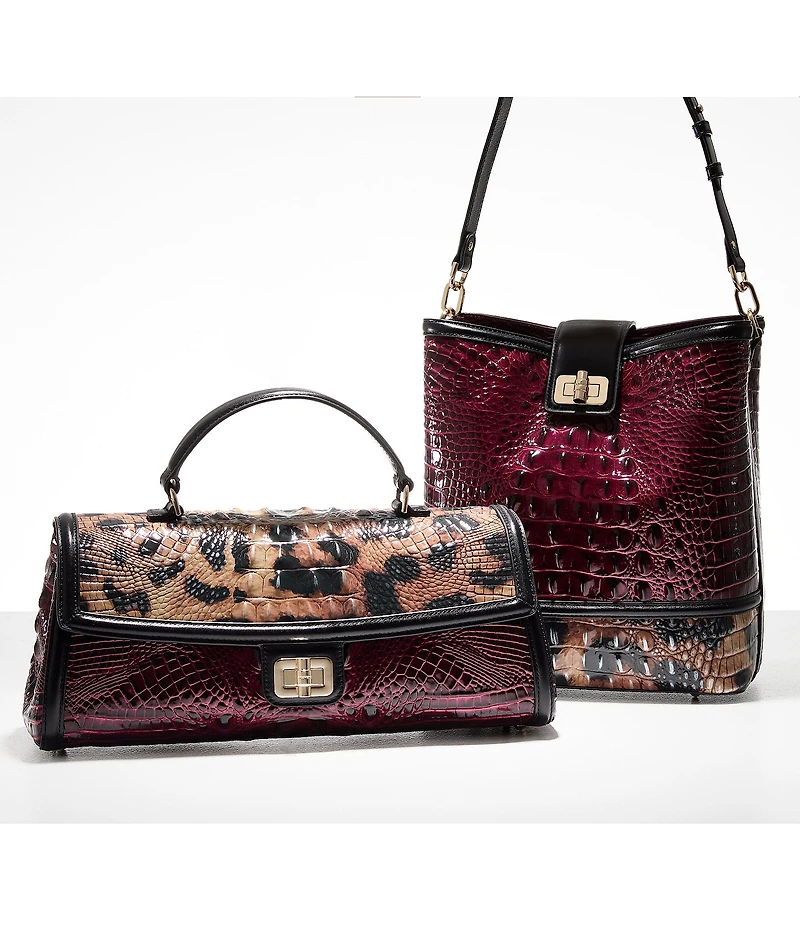 BRAHMIN Towers Collection Cherry Lacquer Celina Bucket Bag