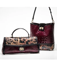 BRAHMIN Towers Collection Cherry Lacquer Celina Bucket Bag
