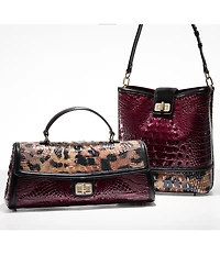 BRAHMIN Towers Collection Cherry Lacquer Dayan Satchel Bag