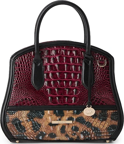 BRAHMIN Towers Collection Cherry Lacquer Rosetta Satchel Bag