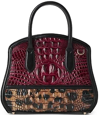 BRAHMIN Towers Collection Cherry Lacquer Rosetta Satchel Bag
