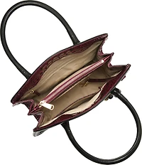 BRAHMIN Towers Collection Cherry Lacquer Rosetta Satchel Bag