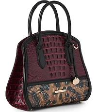 BRAHMIN Towers Collection Cherry Lacquer Rosetta Satchel Bag