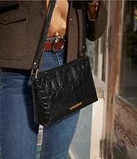 BRAHMIN Vanderbilt Collection Black Lorelei Shoulder Bag