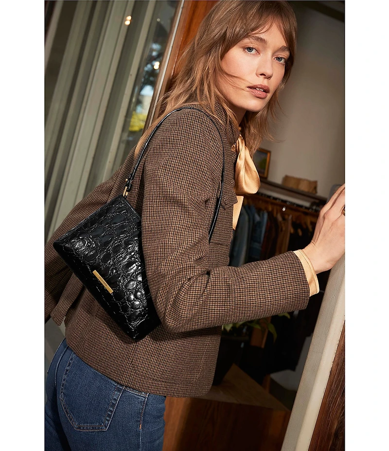 BRAHMIN Vanderbilt Collection Black Lorelei Shoulder Bag
