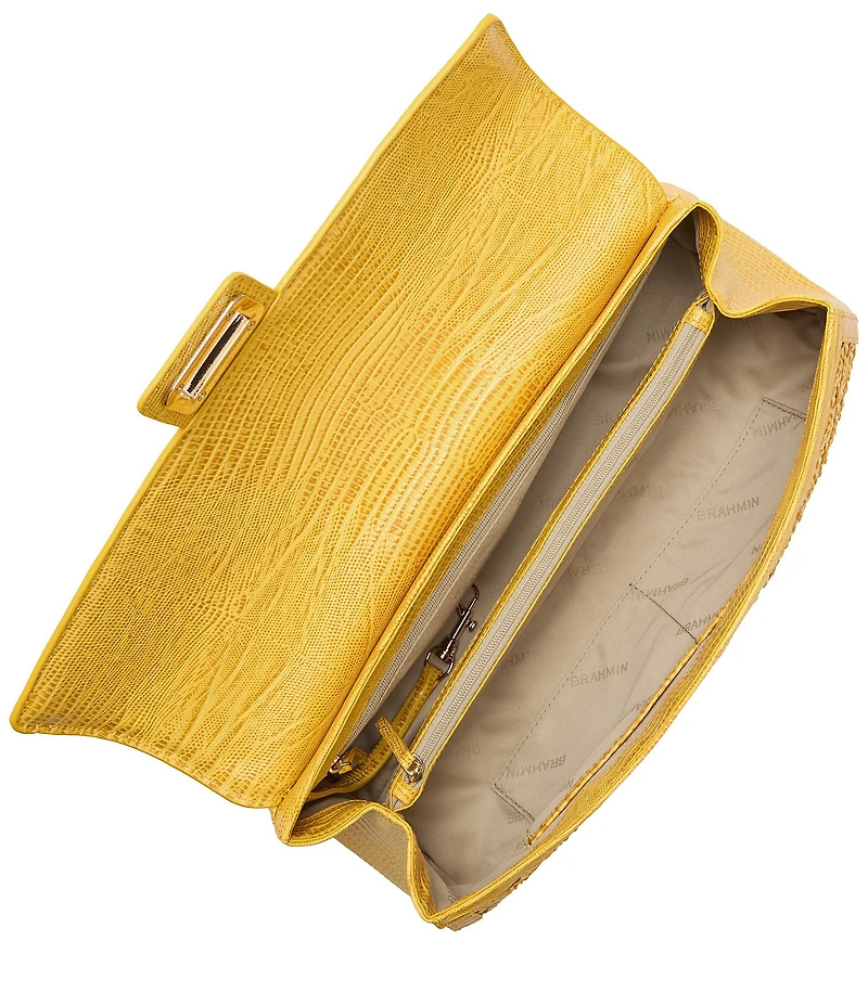 BRAHMIN Vivid Yellow Sunshadow Collection Dayan Raffia Top Handle Satchel Bag