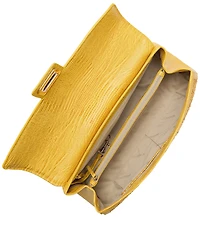 BRAHMIN Vivid Yellow Sunshadow Collection Dayan Raffia Top Handle Satchel Bag