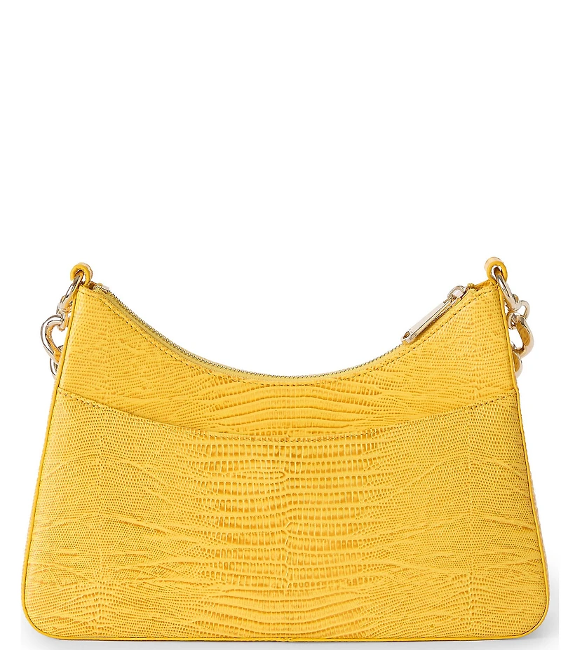 BRAHMIN Vivid Yellow Sunshadow Collection Mod Esme Raffia Shoulder Bag