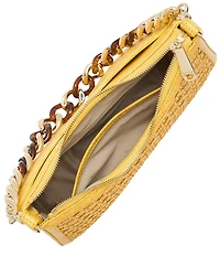 BRAHMIN Vivid Yellow Sunshadow Collection Mod Esme Raffia Shoulder Bag