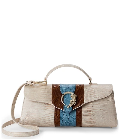BRAHMIN Westlake Collection Blue Dayan Satchel Bag