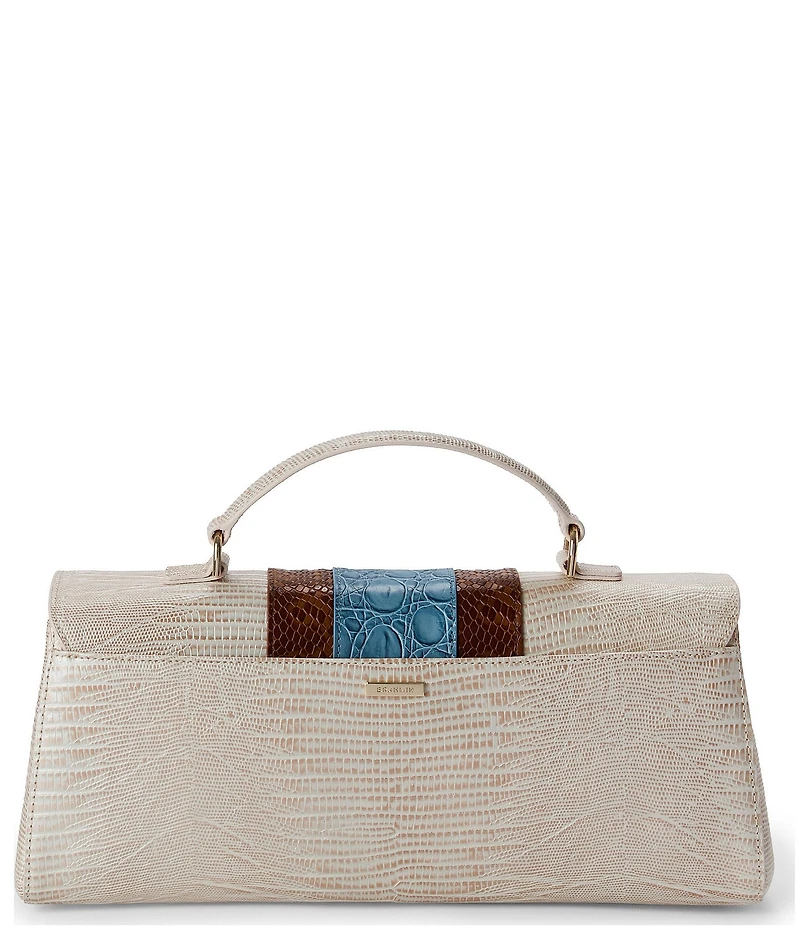 BRAHMIN Westlake Collection Blue Dayan Satchel Bag