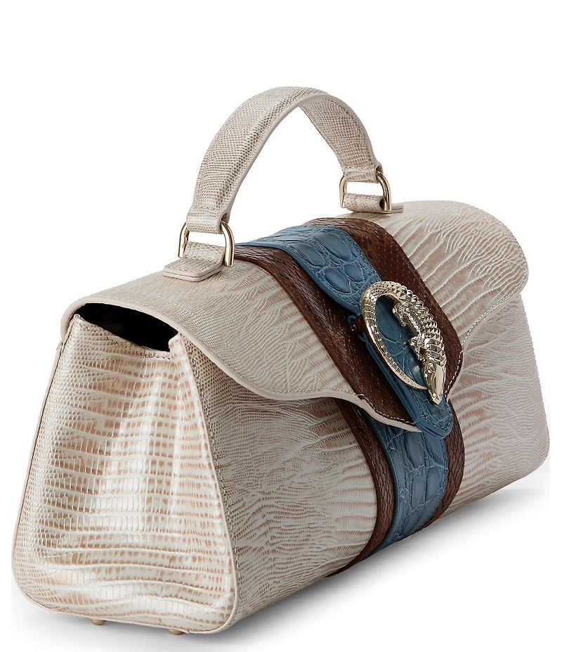 BRAHMIN Westlake Collection Blue Dayan Satchel Bag