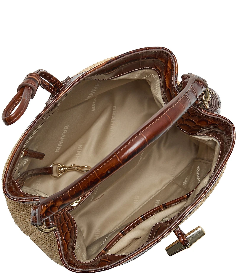 BRAHMIN Windswept Collection Mini Amelia Raffia Bucket Bag