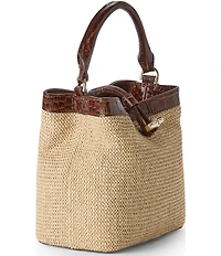BRAHMIN Windswept Collection Mini Amelia Raffia Bucket Bag
