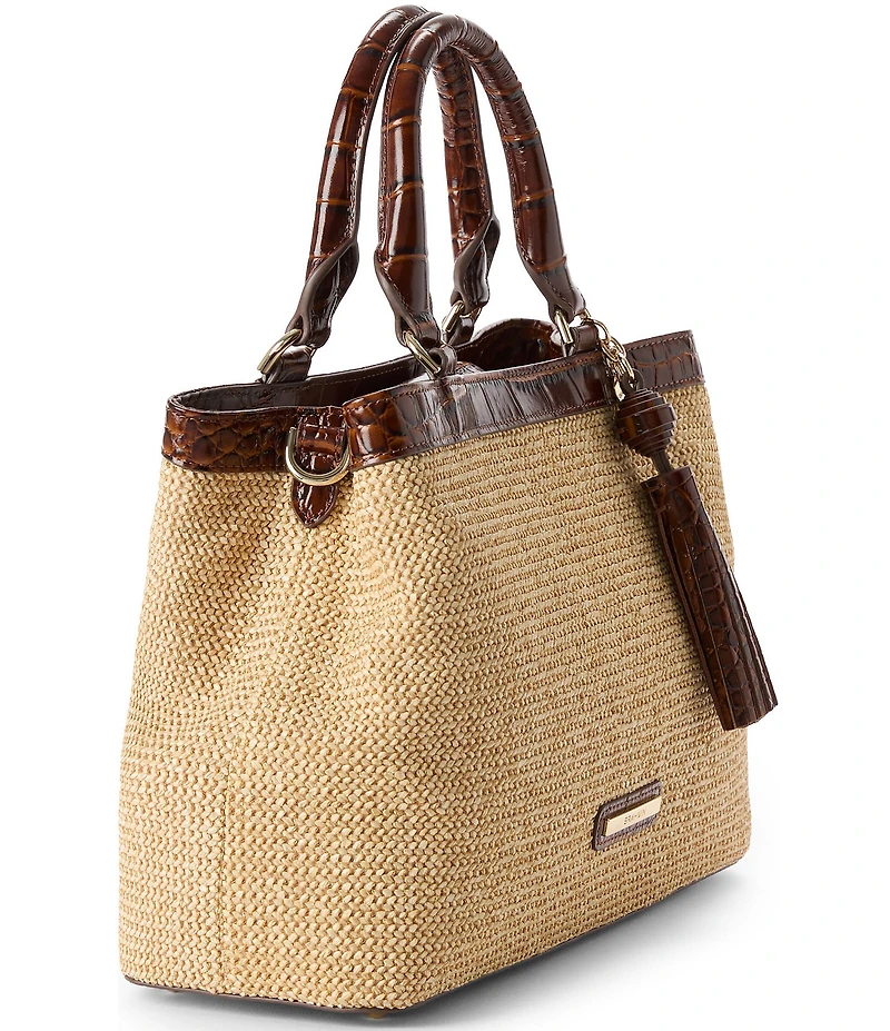 BRAHMIN Windswept Collection Small Denise Raffia Satchel Bag