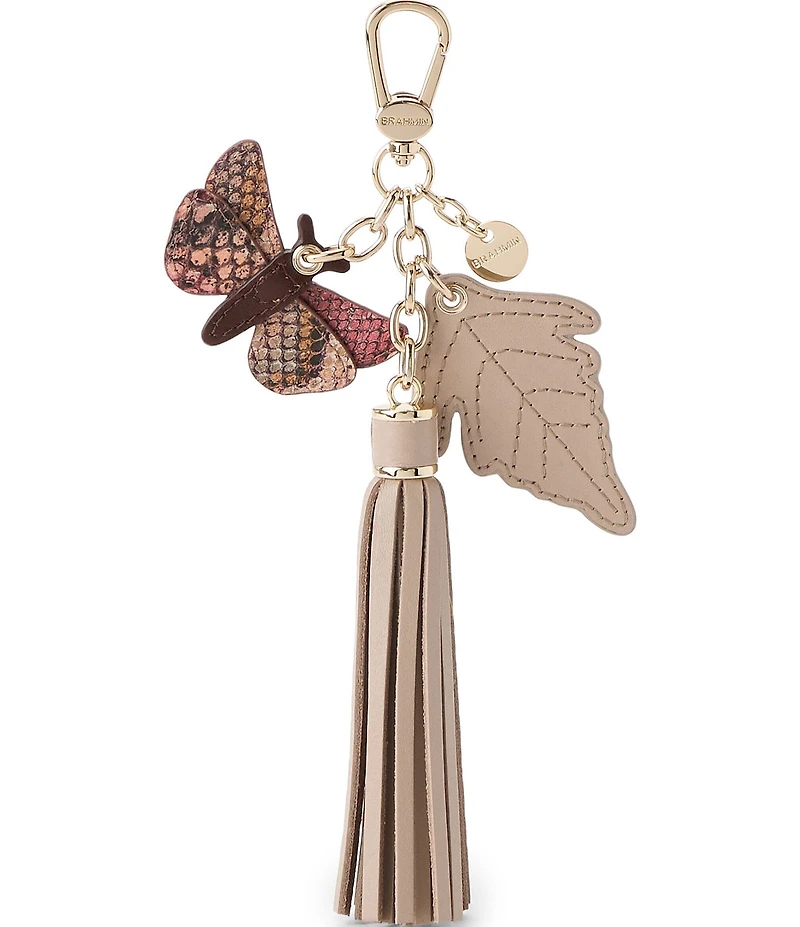 BRAHMIN Woodland Collection Multi Fern & Butterfly Bag Charm