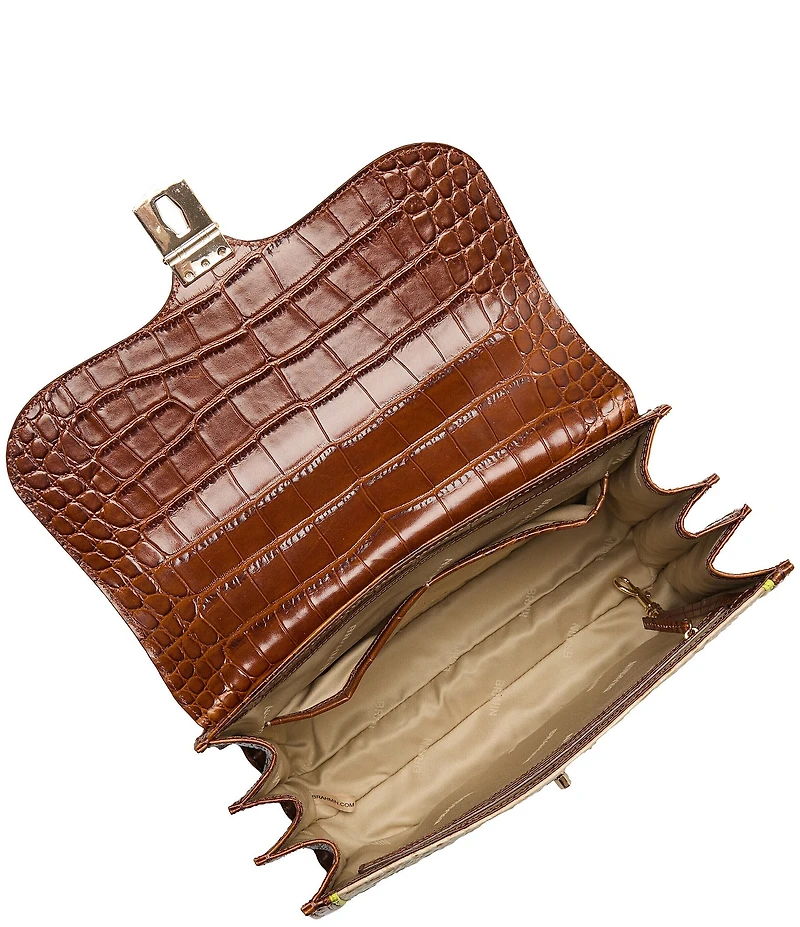 BRAHMIN Yuma Collection Hallie Snake Embroidered Satchel Bag