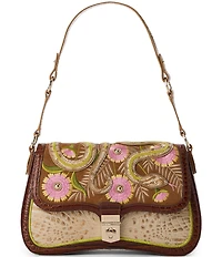 BRAHMIN Yuma Collection Nerida Snake Embroidered Shoulder Bag