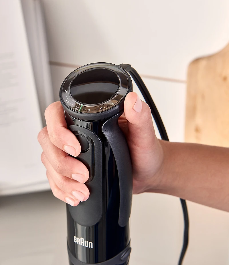 Braun Multiquick 5 Vario Hand Blender (SS Blending Shaft+1.5C Chopper+Whisk+Beaker)- 21 Speeds