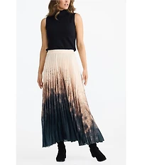 Brave + True Alias Coordinating Pleated Ombre Print Maxi Skirt