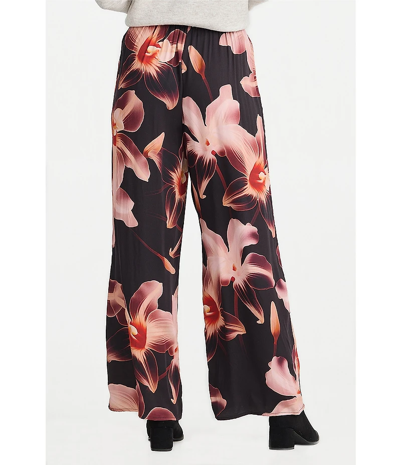Brave + True Astrid Coordinating Floral Print Drawstring Wide Leg Pants