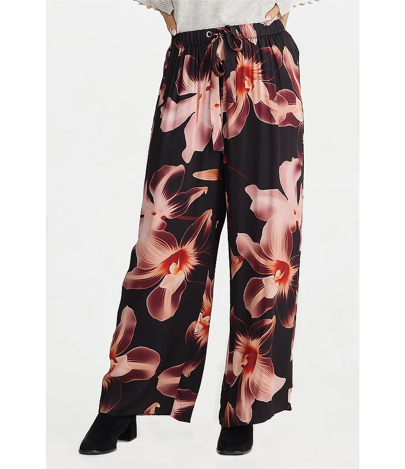 Brave + True Astrid Coordinating Floral Print Drawstring Wide Leg Pants