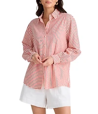 Brave + True Audrey Seersucker Stripe Point Collar Long Sleeve Classic Shirt