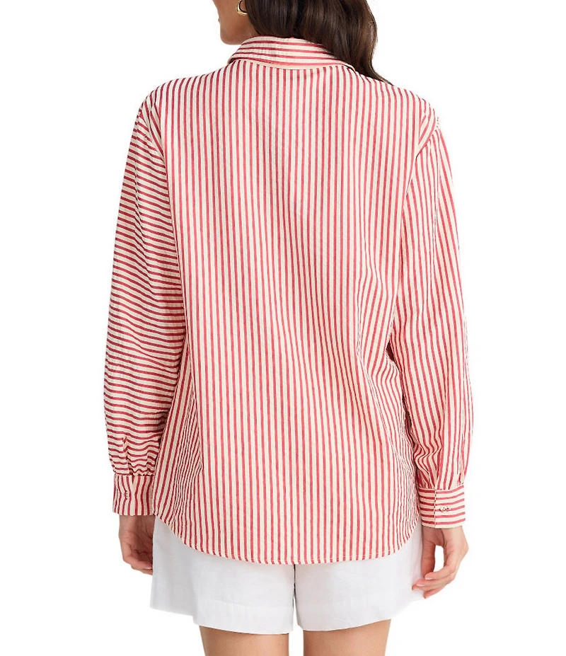 Brave + True Audrey Seersucker Stripe Point Collar Long Sleeve Classic Shirt