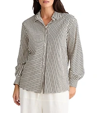 Brave + True Audrey Seersucker Stripe Point Collar Long Sleeve Classic Shirt